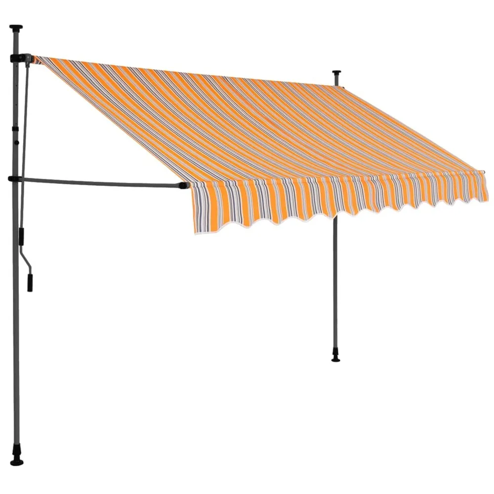 Auvent manuel rétractable avec led 300 cm jaune et bleu