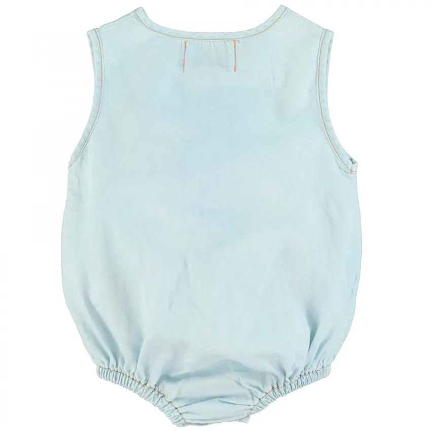 Barboteuse en jean pour bebes Piupiuchick | Petites Fripouilles