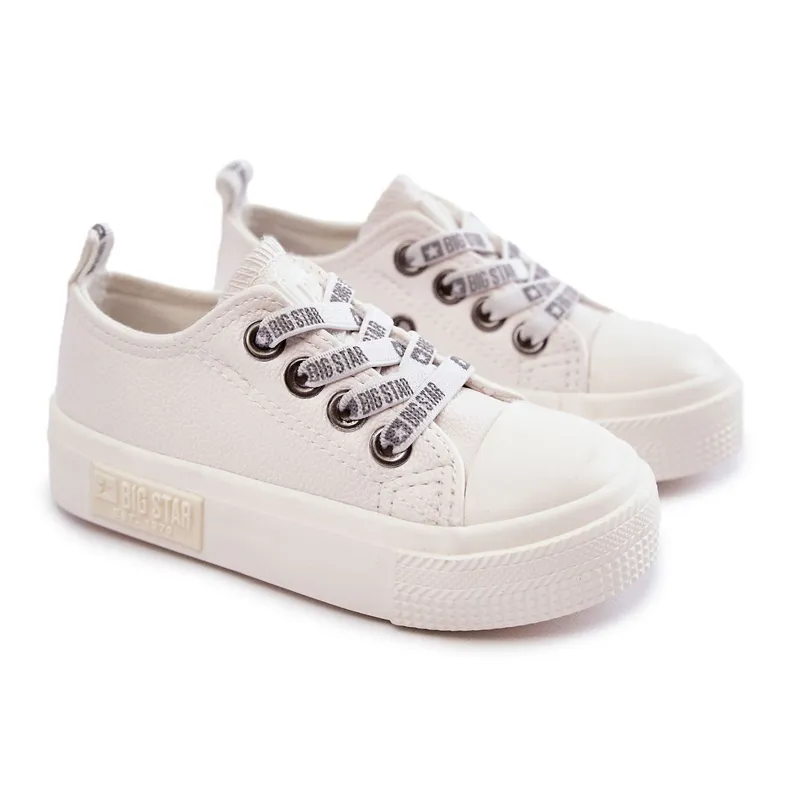 Baskets en cuir pour enfants Big Star KK374060 Blanc blanche