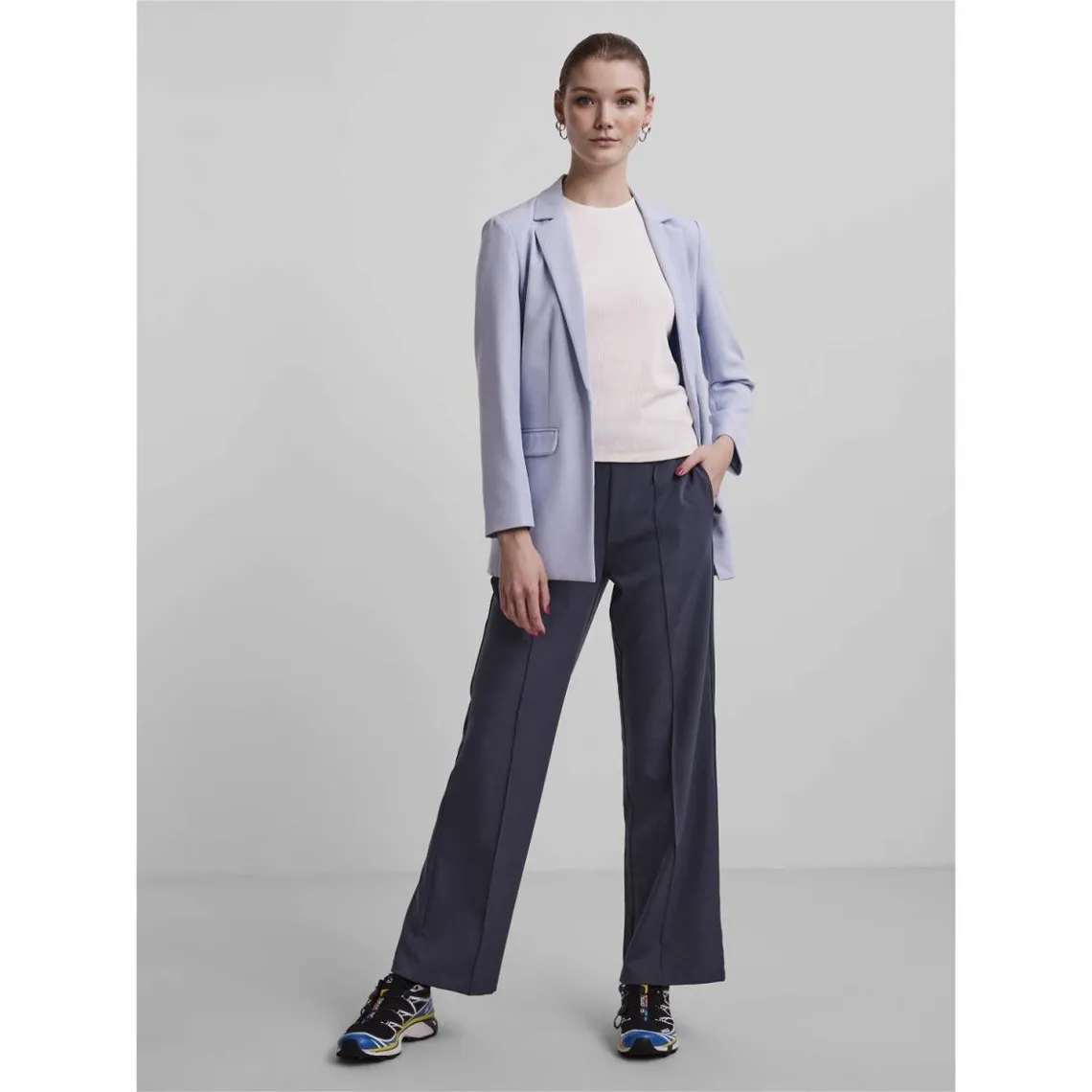 Blazer classique oversize fit col italien bleu Anna | 3 Suisses