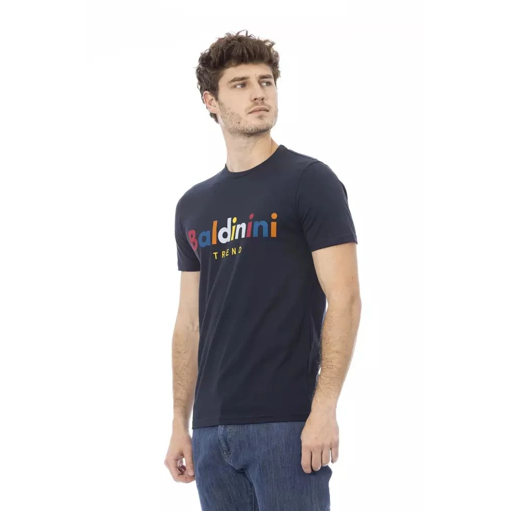 Bleu Coton Élégant T-shirt