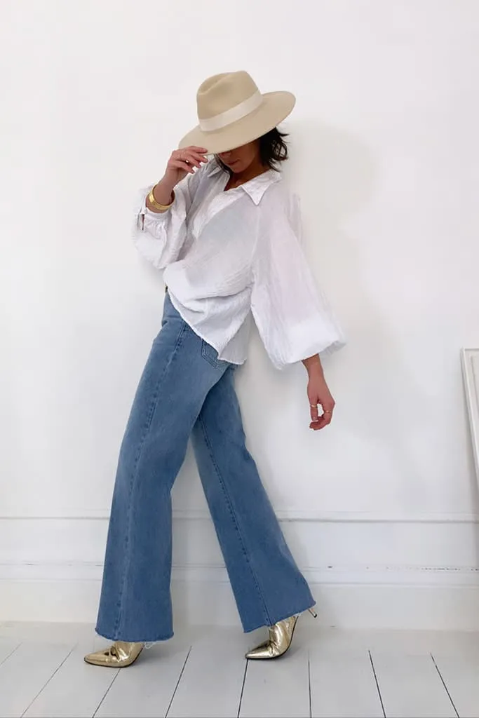 Blouse blanche gaufré