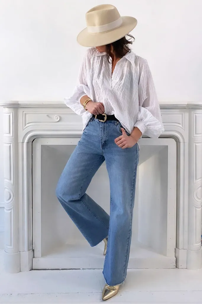 Blouse blanche gaufré