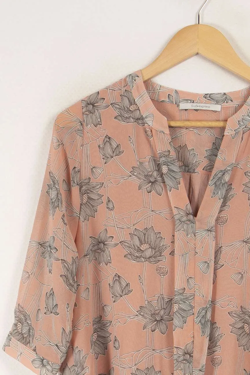 Blouse rose à motifs - Taille XS/34