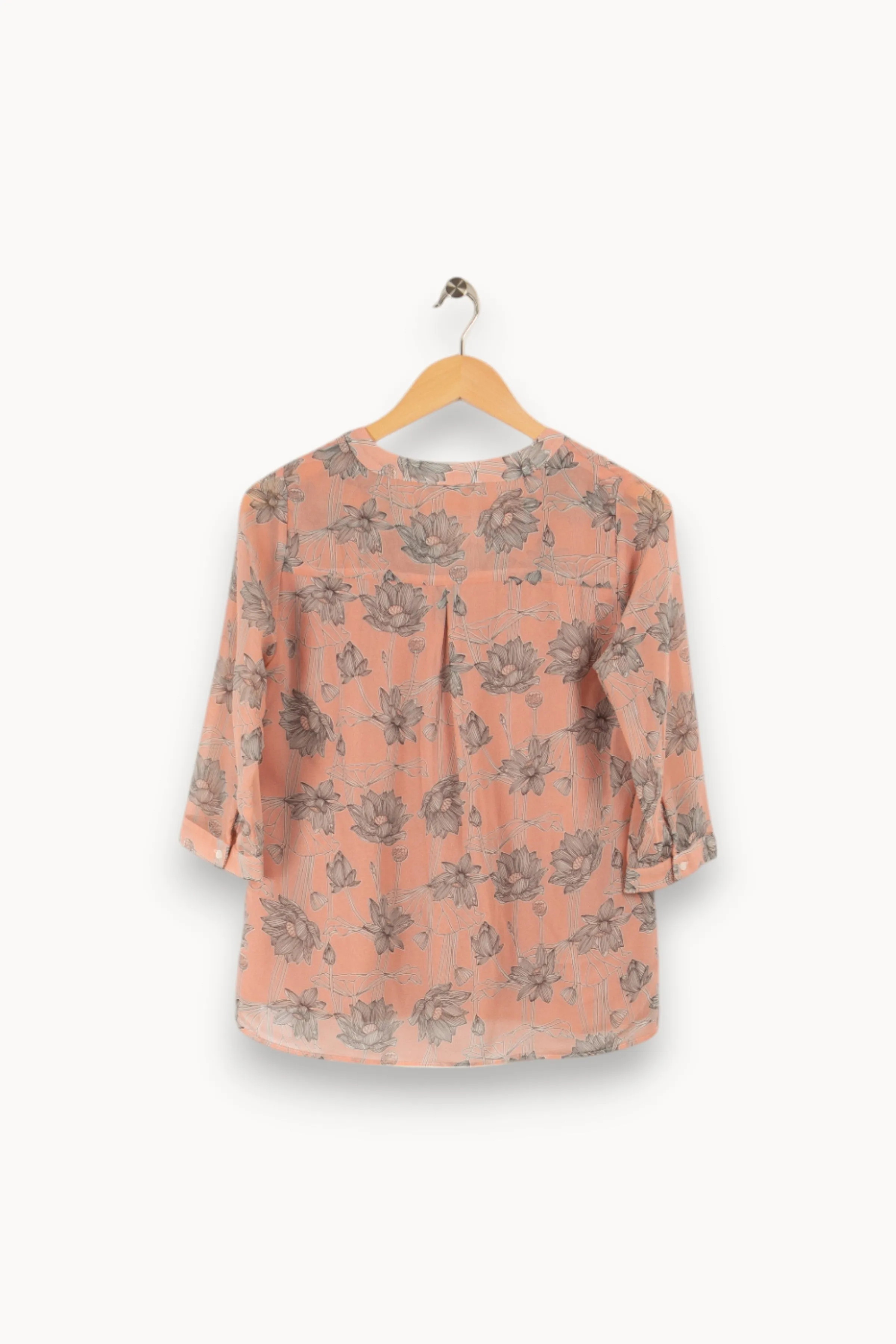 Blouse rose à motifs - Taille XS/34