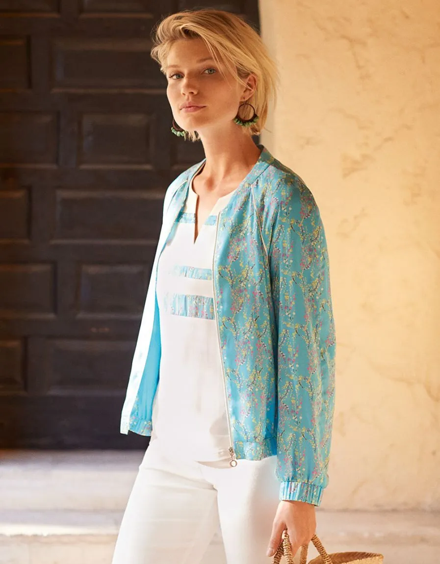 Bombers turquoise imprimé - Vestes
