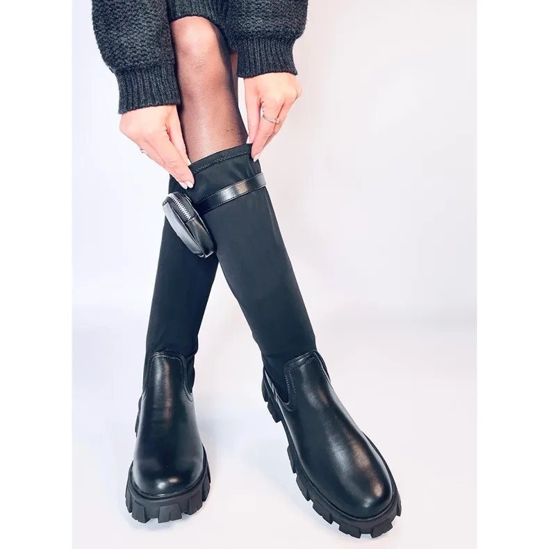 Bottes Aytes noires avec pochette le noir