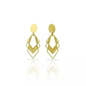 Boucles d'oreilles art déco RAS dorées