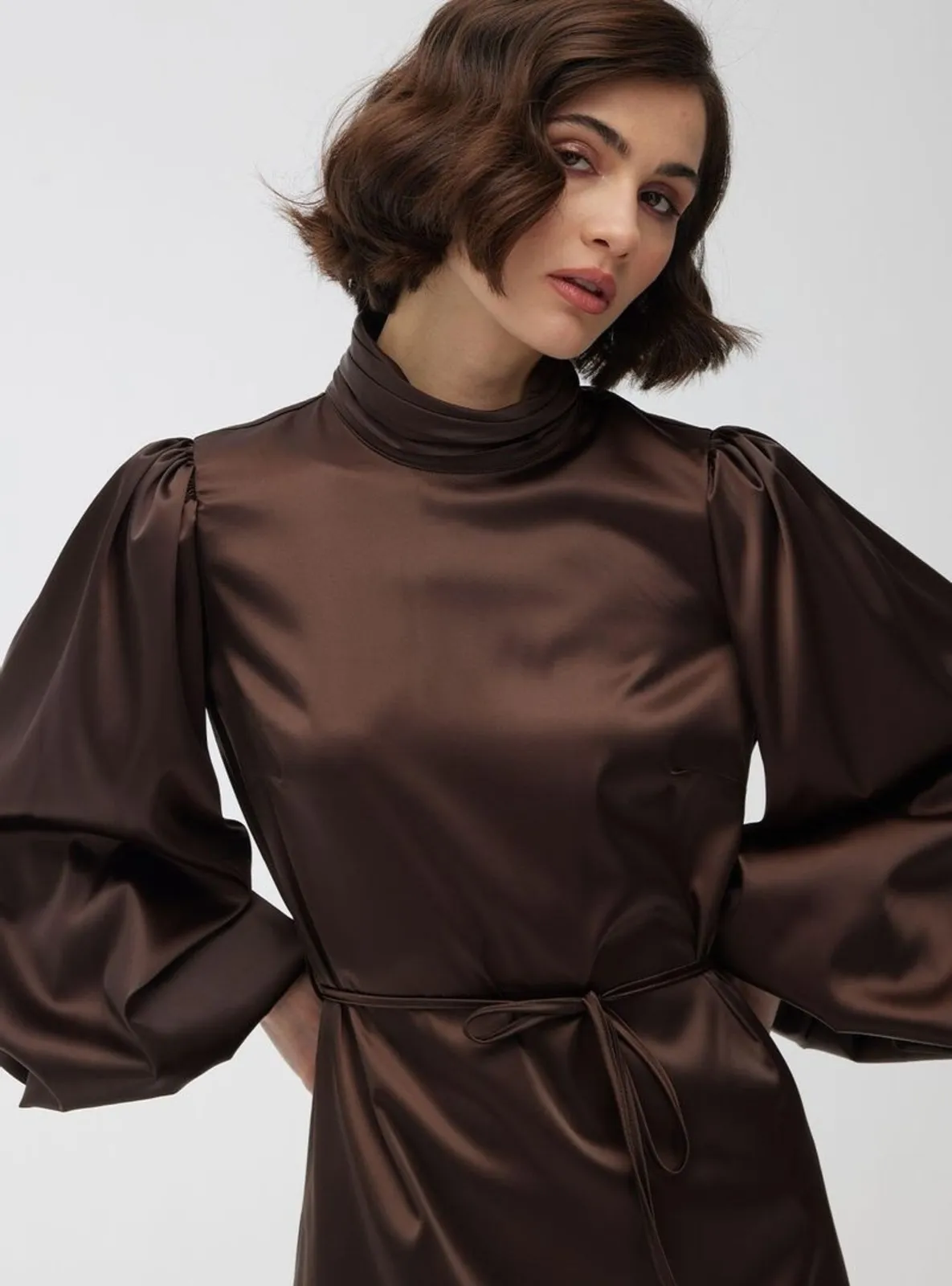 Brown - Modest Evening Dress