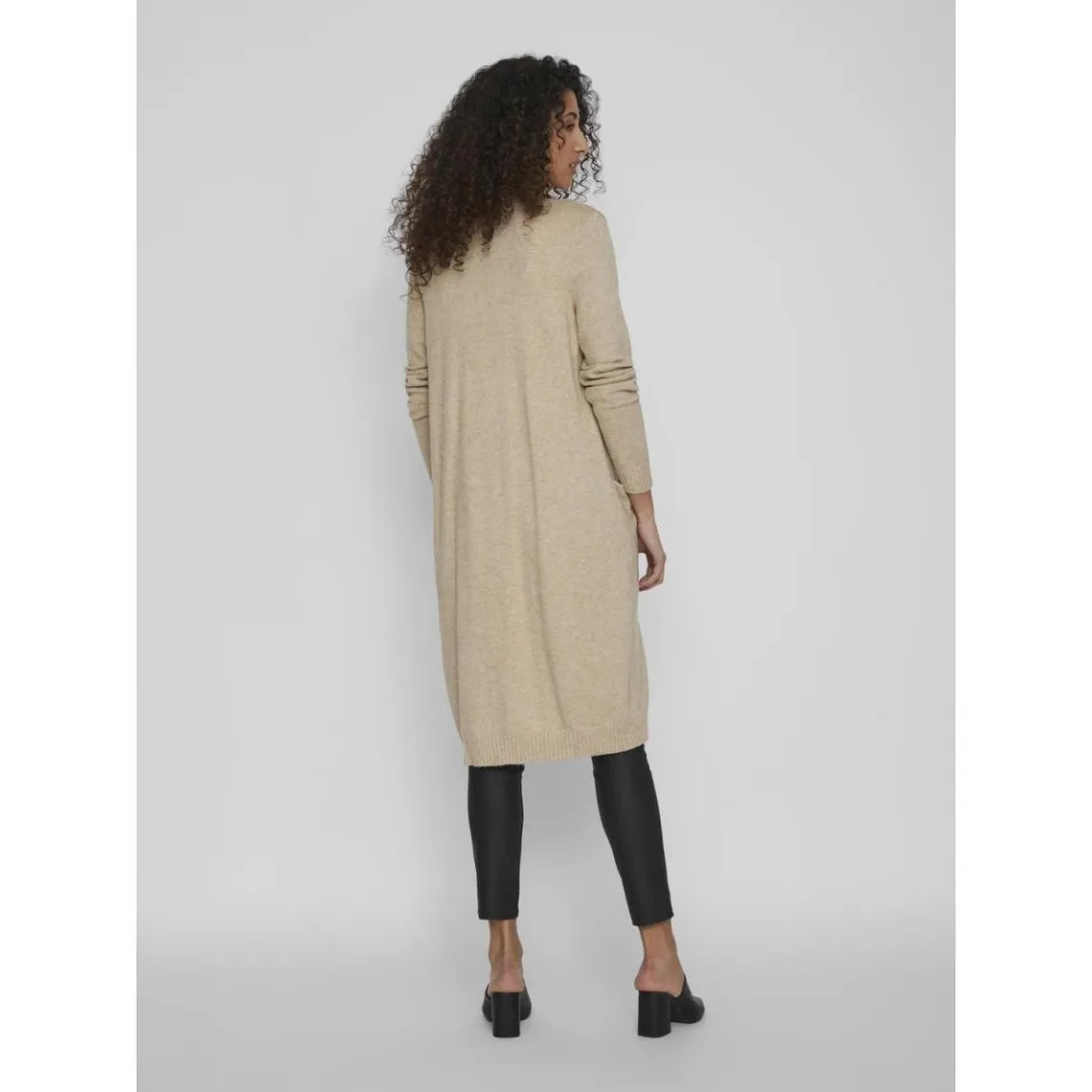 Cardigan col fendu poignets côtelés marron en viscose | 3 Suisses