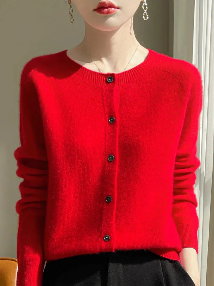 Cardigan en Laine Mérinos Élégant