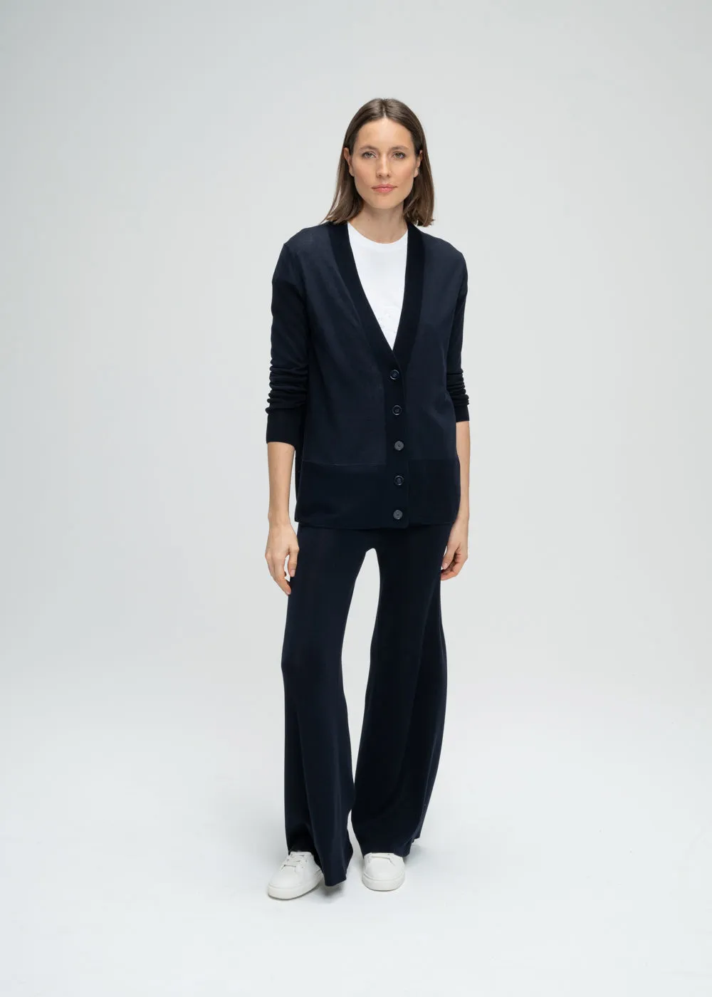 Cardigan en maille marine
