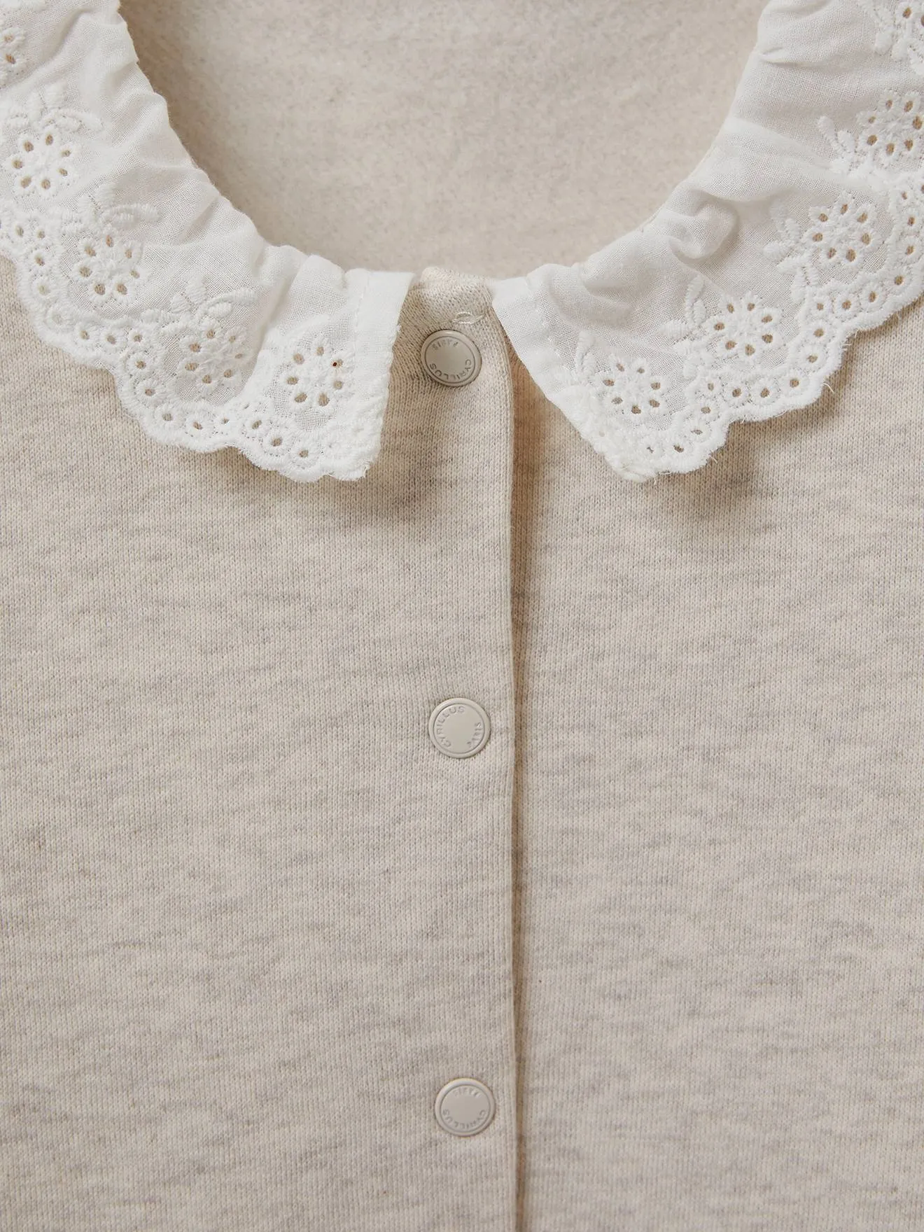 Cardigan en molleton fille - coton bio CYRILLUS écru - Cyrillus