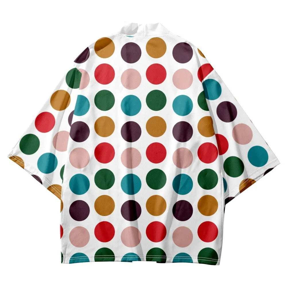 Cardigan Imprimé Pois Kimono Vêtements Asiatiques