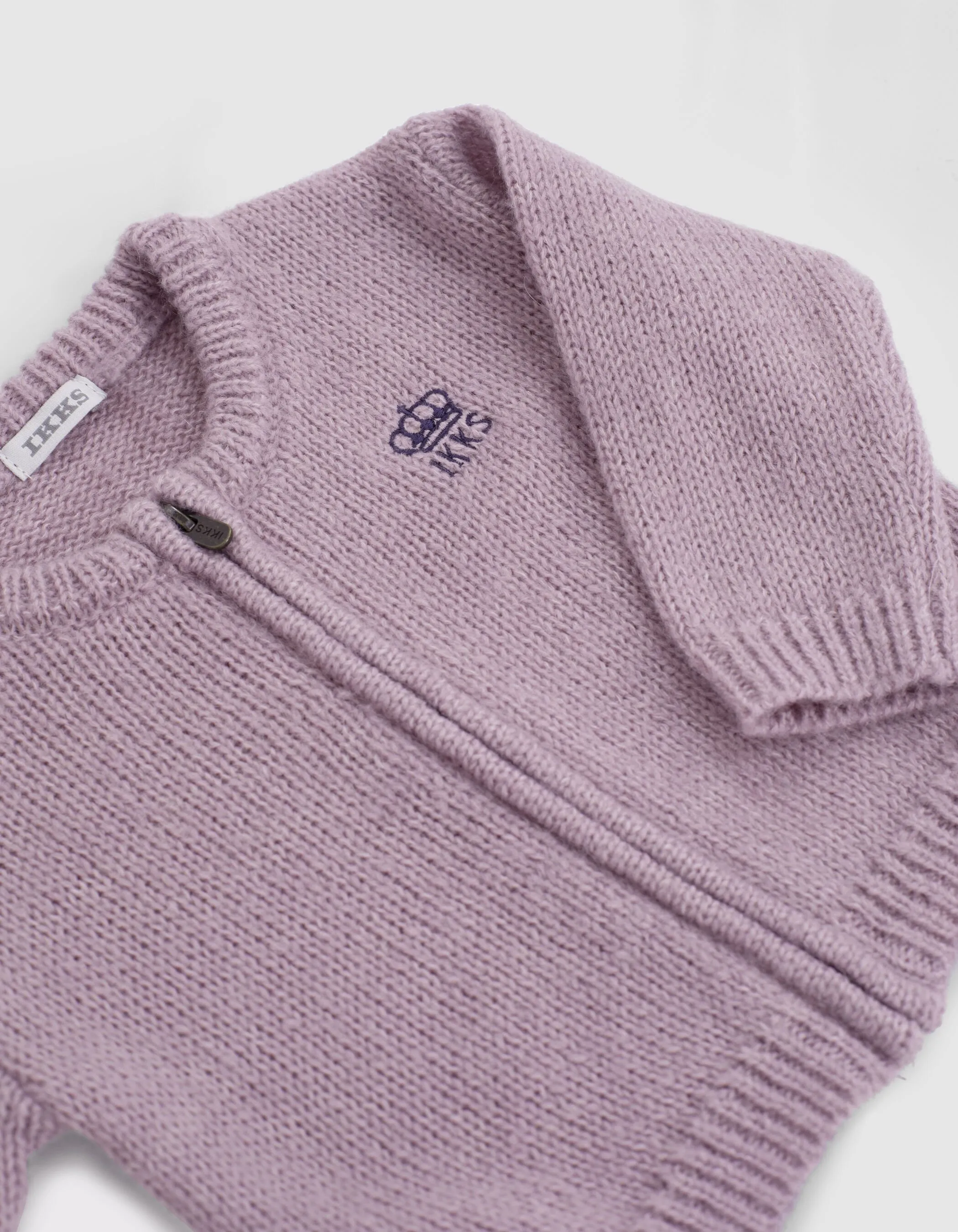 Cardigan lilas tricot zippé bébé fille 