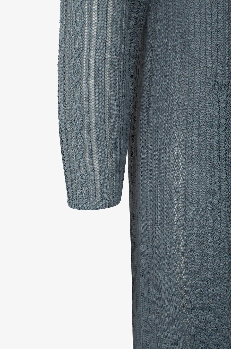 Cardigan long ajouré en lin