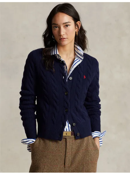 Cardigan torsadé laine cachemire Ralph Lauren