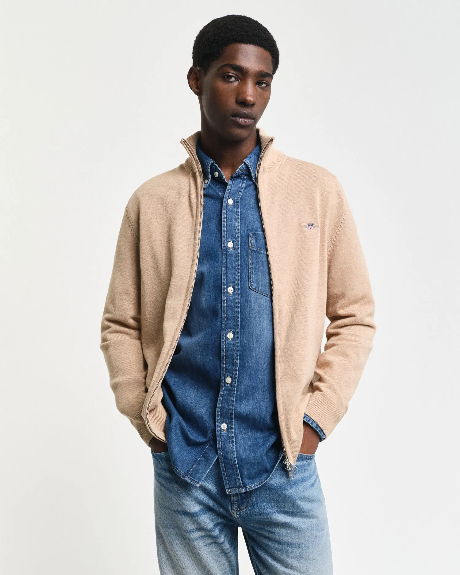 Cardigan zippé Casual Cotton