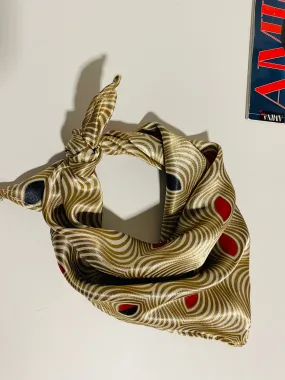 Carré de Soie Fait main - En motif wax africain - Foulard en satin - Grand Carré de Soie