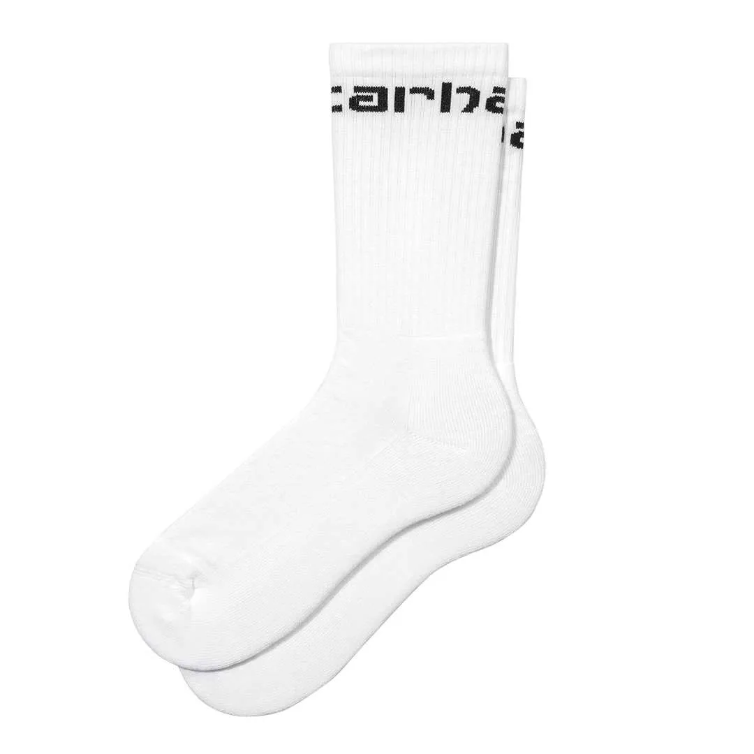 Chaussettes : CARHARTT WIP CARHARTT SOCKS White Black - Bamboo Skateshop