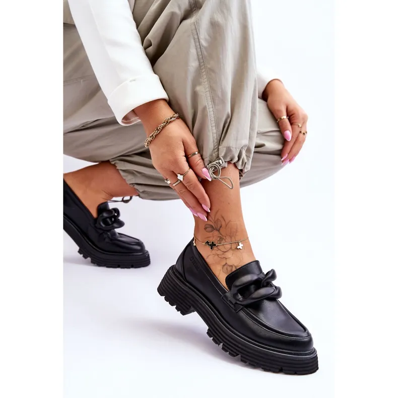 Chaussures Mocassins Cuir Big Star LL274580 Noir le noir