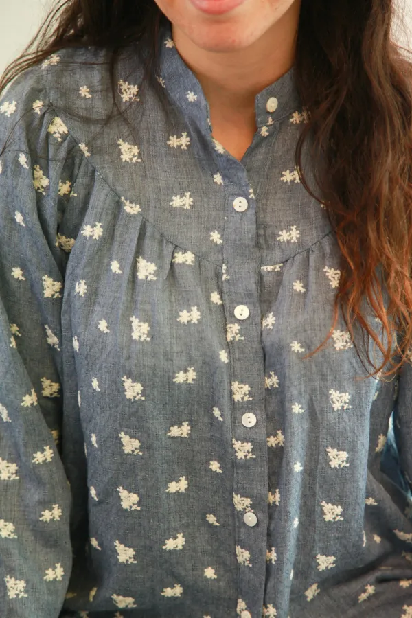 Chemise brodée valentine - Mode et prêt à porter