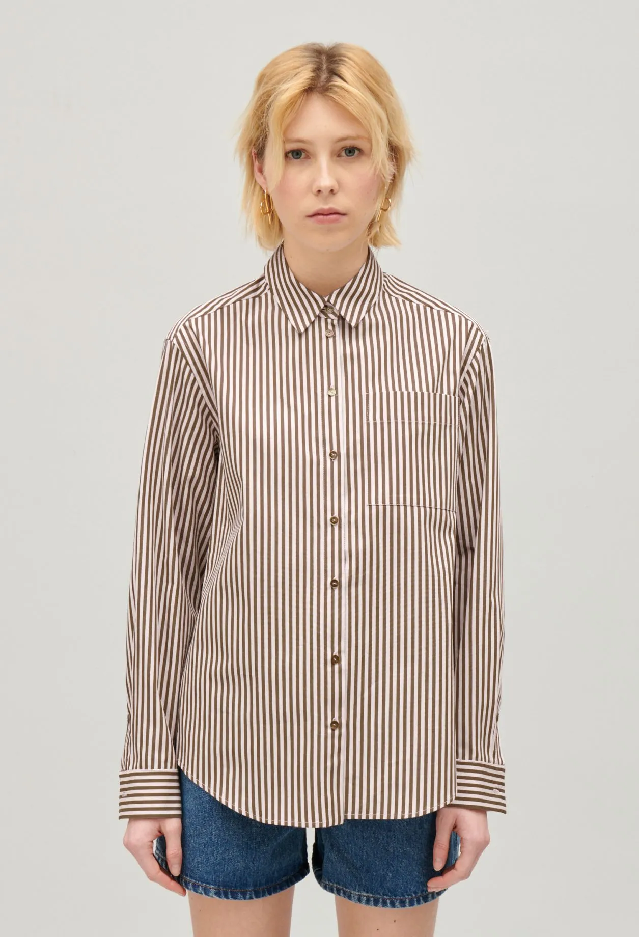 CHEMISE COL CLASSIQUE RAYéE EN COTON - CLAUDIE PIERLOT pour FEMME | Printemps