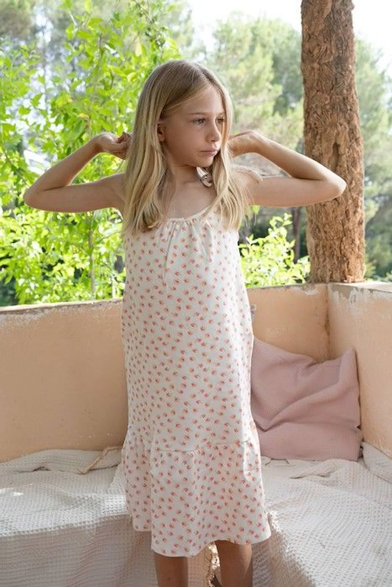 Chemise de nuit fille Stella rose - Risu Risu