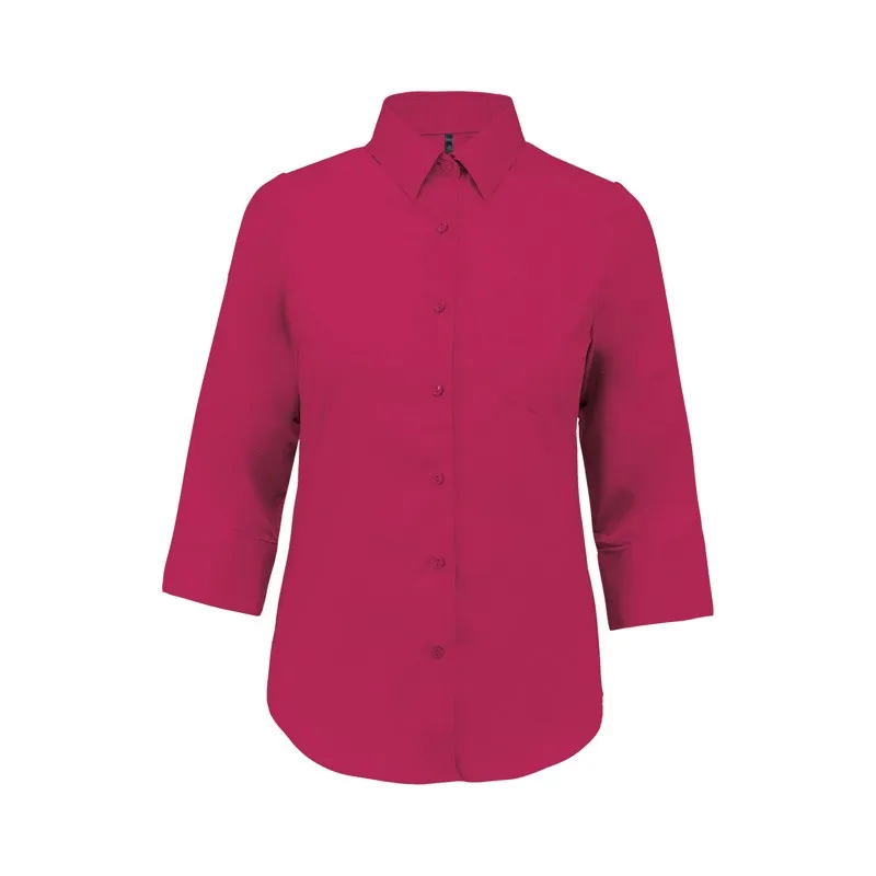 Chemise de travail manches 3/4 femme fuchsia - KARIBAN