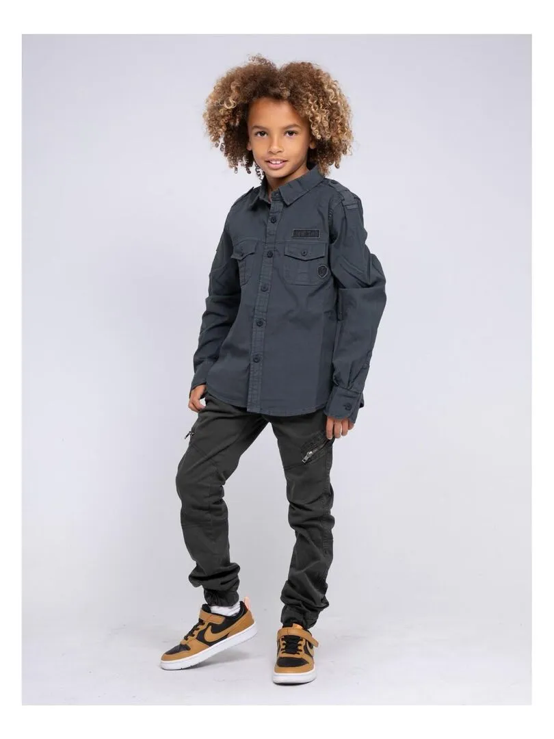 Chemise manches longues militaire TOBLERONE-J - Gris foncé