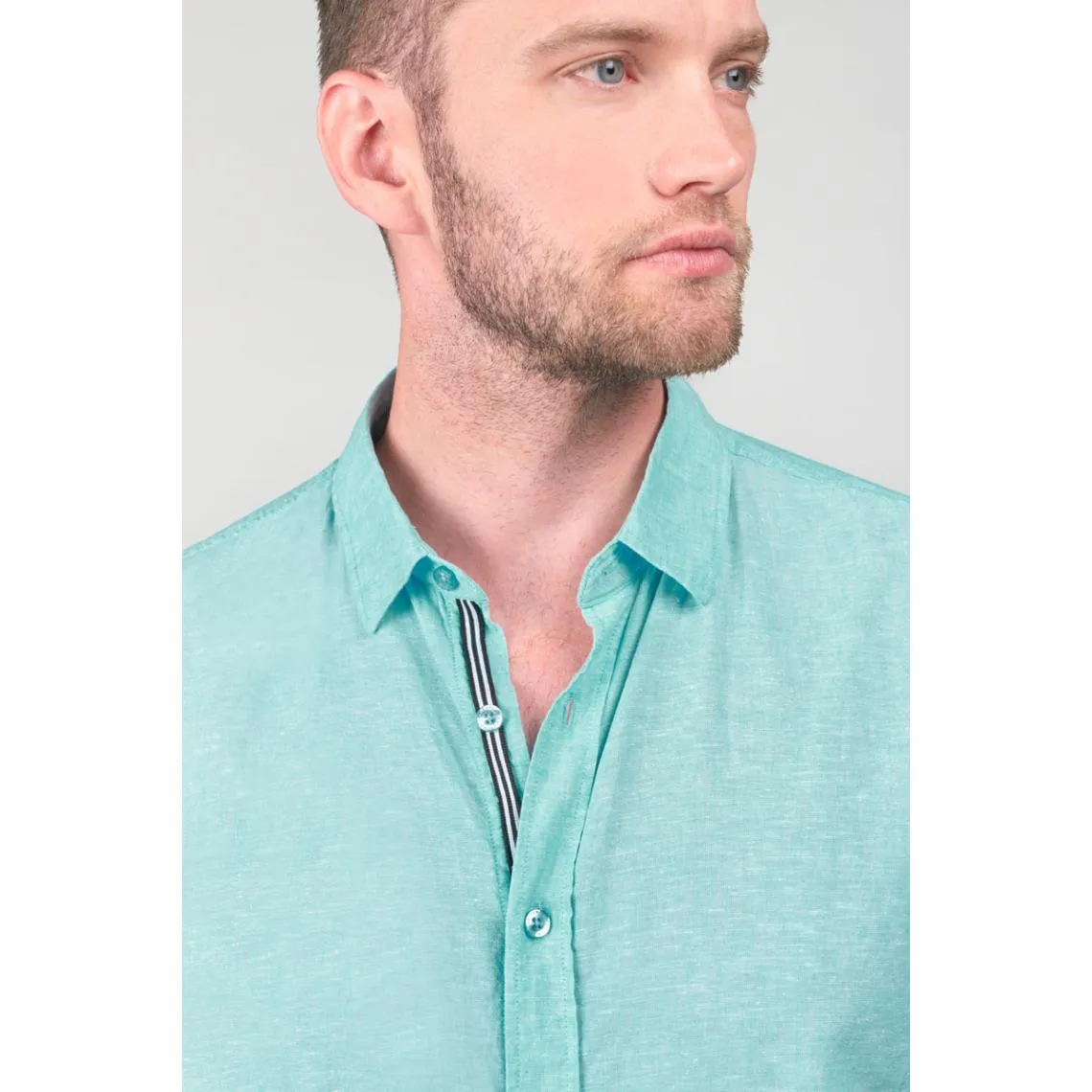 Chemise RODES bleu Dirk en lin | 3 Suisses