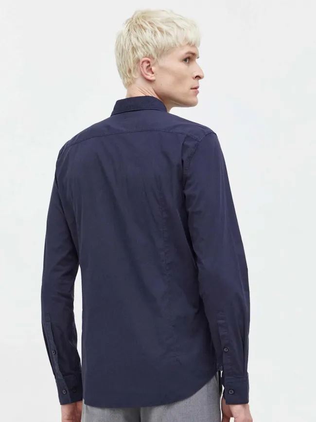 Chemise uni ermo bleu marine homme - Hugo | wimod
