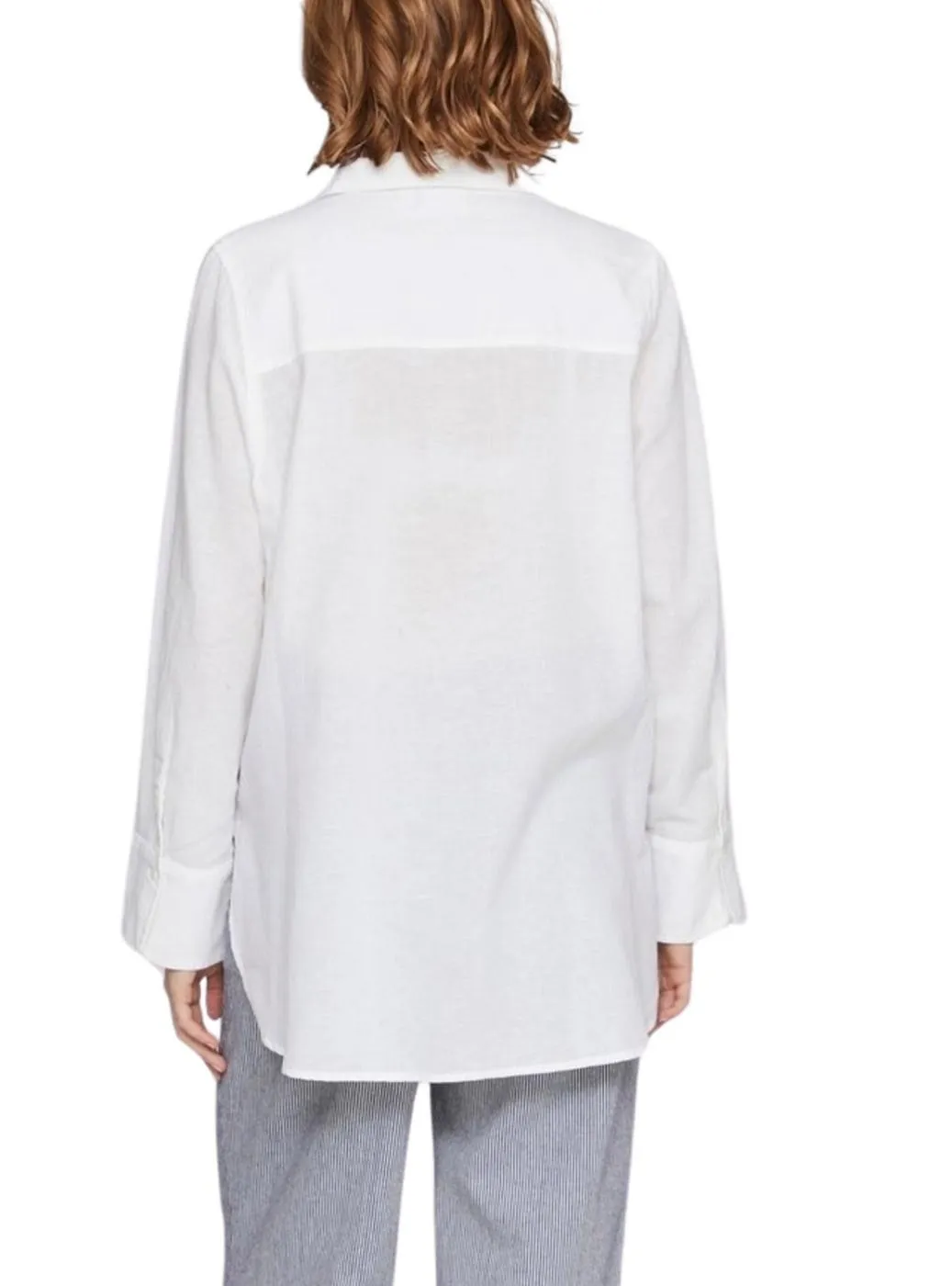 Chemise Vila en lin blanc pour femme