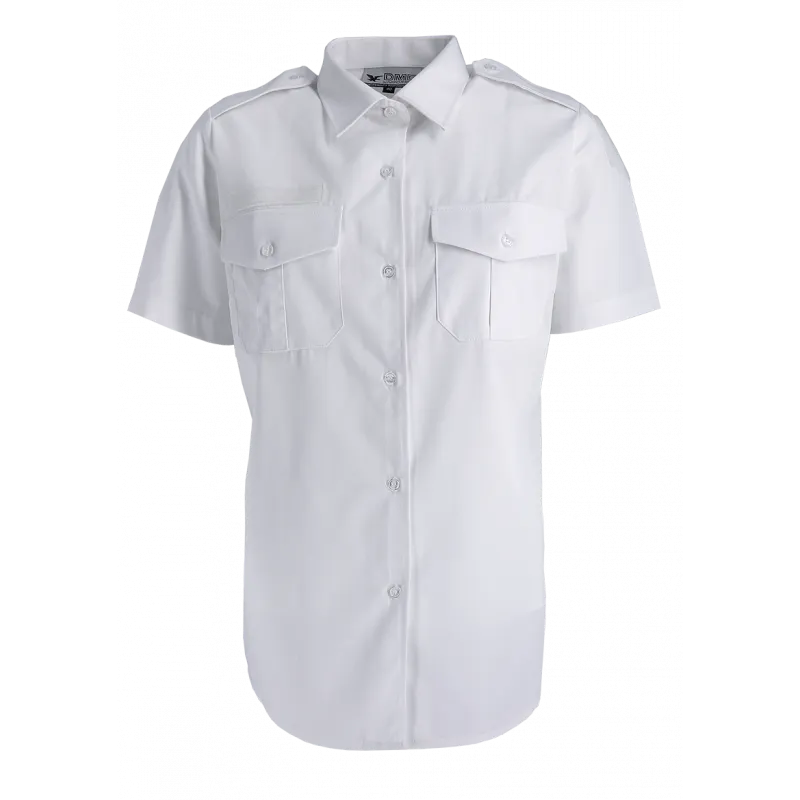 CHEMISETTE PILOTE FEMME BLANCHE MANCHE COURTE
