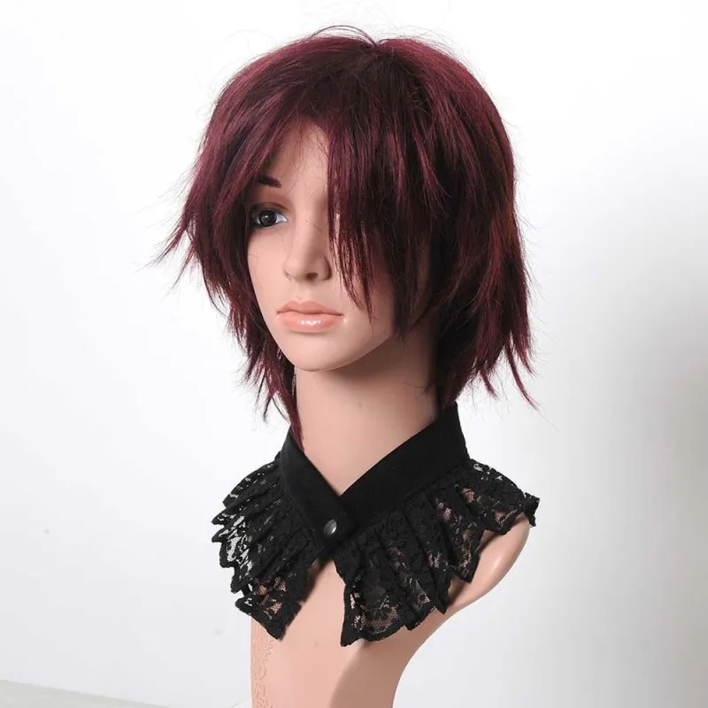 Collier plissé ras du cou, col amovible dentelle noire
