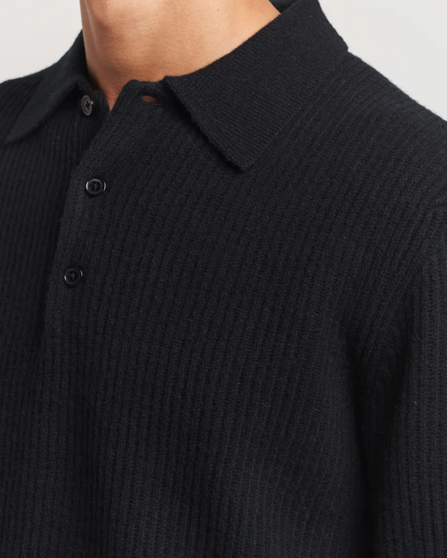 Dover Lambswool Polo Black