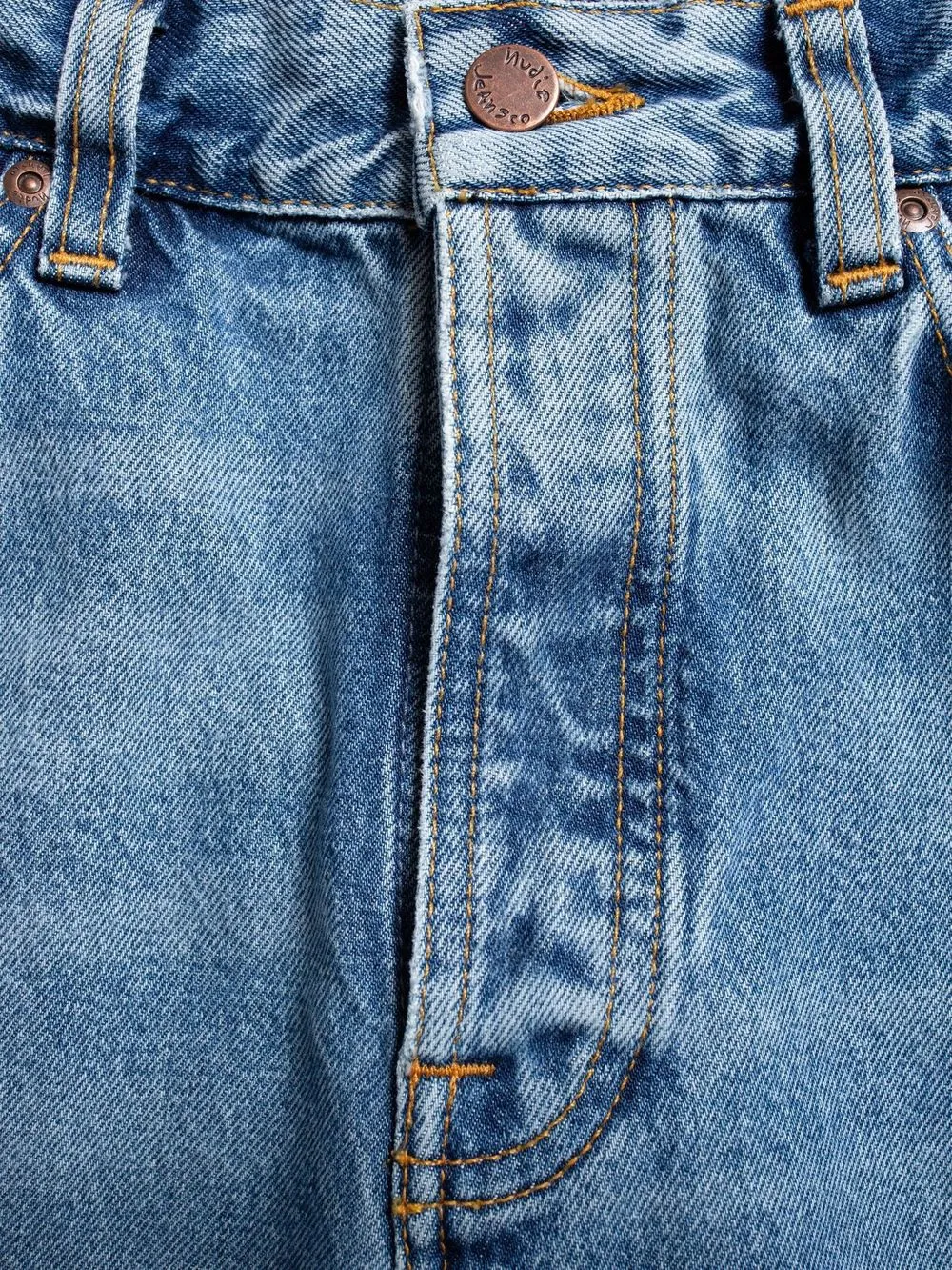 Jean droit en coton bio | bleu délavé "rad rufus indigo blues" homme
