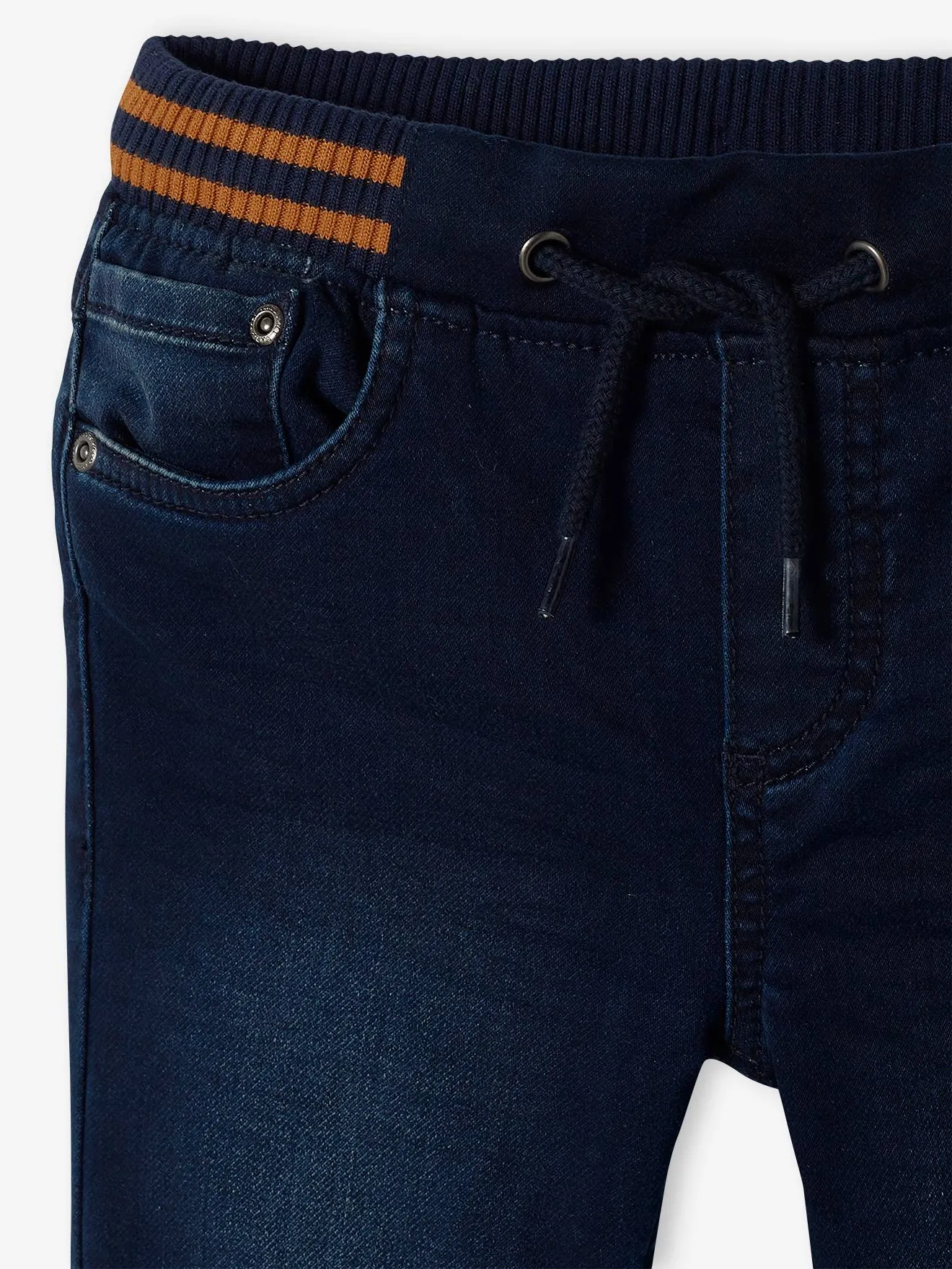 Jean droit en molleton effet denim  facile à enfiler garçon double stone - Vertbaudet