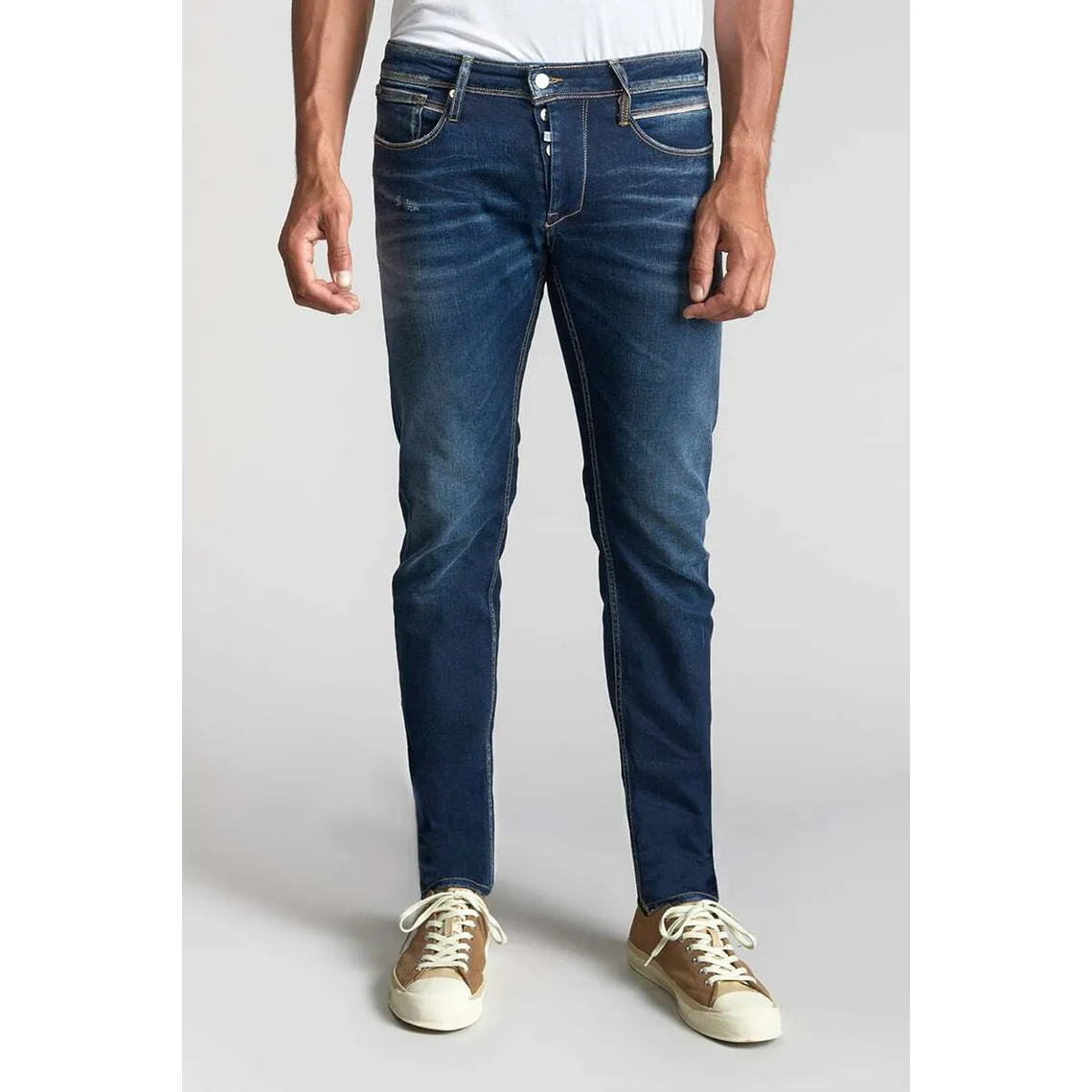 Jeans ajusté stretch 700/11, longueur 34 bleu Ryan Le Temps des Cerises - Jean Homme sur MenCorner