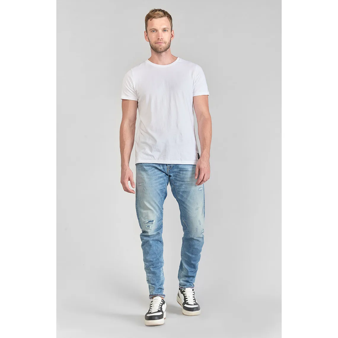 Jeans tapered 903, longueur 34 bleu en coton Tom Le Temps des Cerises - Jean Homme sur MenCorner