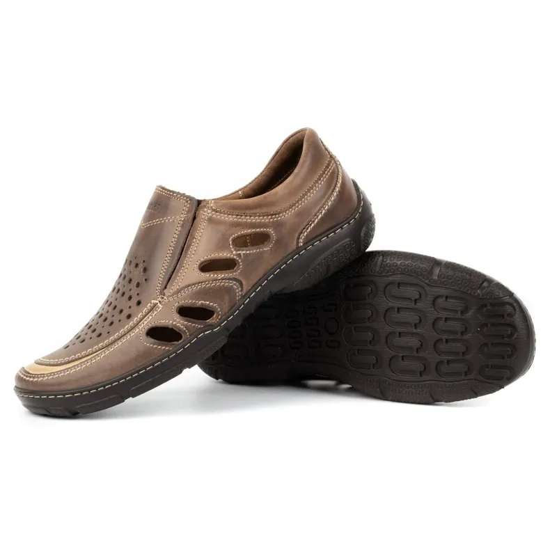 Joker Mocassins homme en cuir pour l'été 213L marron brun