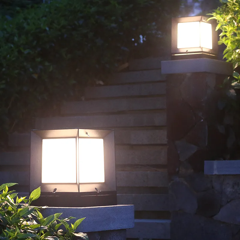 Light Solar Pilier IP65 Lampe À Porte Solaire Carrée Imperméable Pour Le Porche De Jardin Villas Home Stigmatisation Stigmatisat