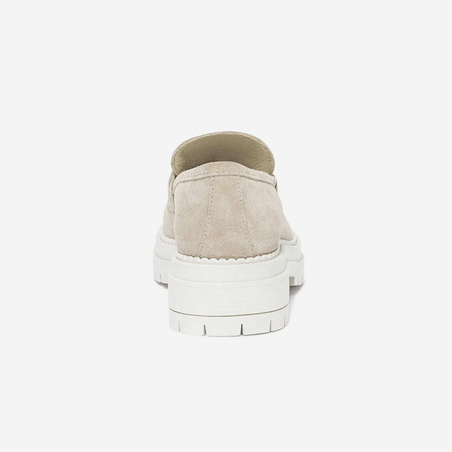 Mocassin TEXTO beige cuir velours semelle épaisse - Mocassins / Slippers Femme | ERAM