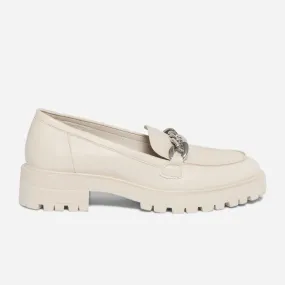 Mocassin TEXTO beige à semelle crantée - Mocassins / Slippers Femme | ERAM