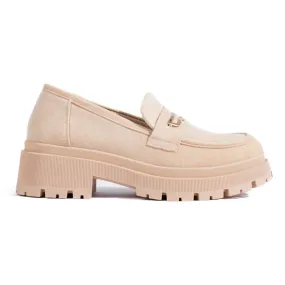 Mocassins en daim beige pour femmes de Shelovet