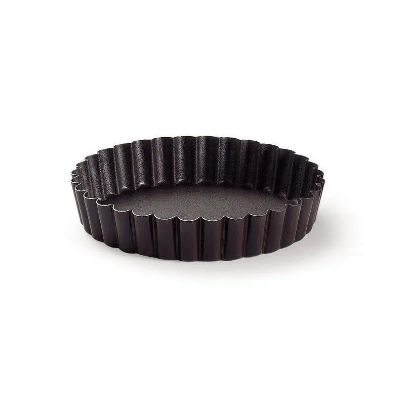 Moule à Tartelette cannelé Rond Anti-Adhérent Fond Fixe GOBEL D110
