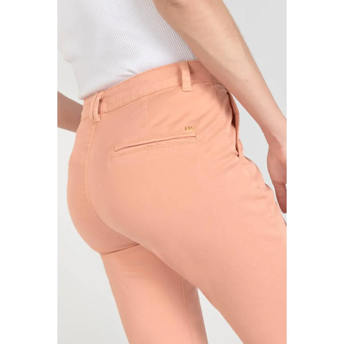 Pantalon chino Dyli3 pêche blanc en coton | 3 Suisses