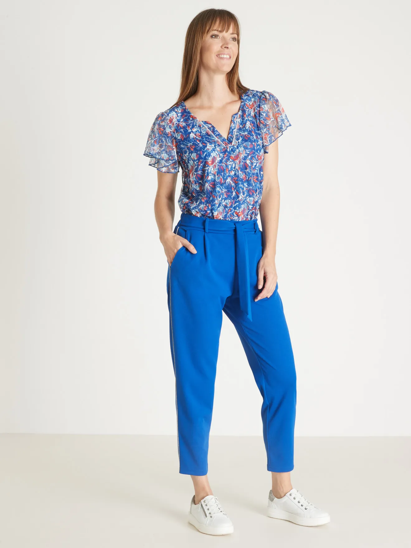 Pantalon raccourci élastiqué