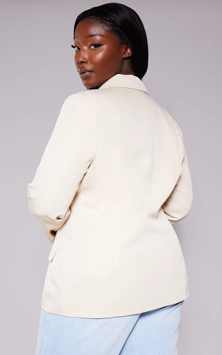 Plus Blazer style tailleur en maille tissée crème