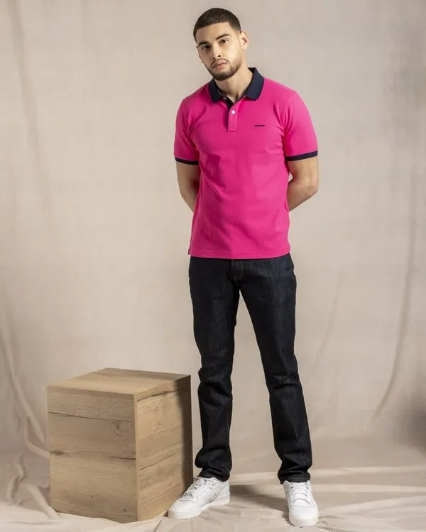 Polo contrasté bubblegum 
